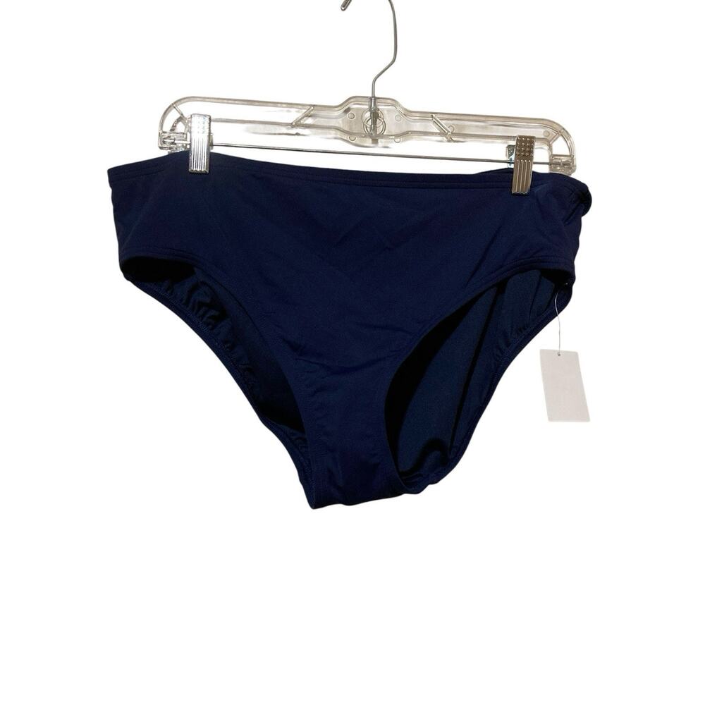 Draper James Lands End High Waist Bikini Bottom Size 16W Navy Blue NWT